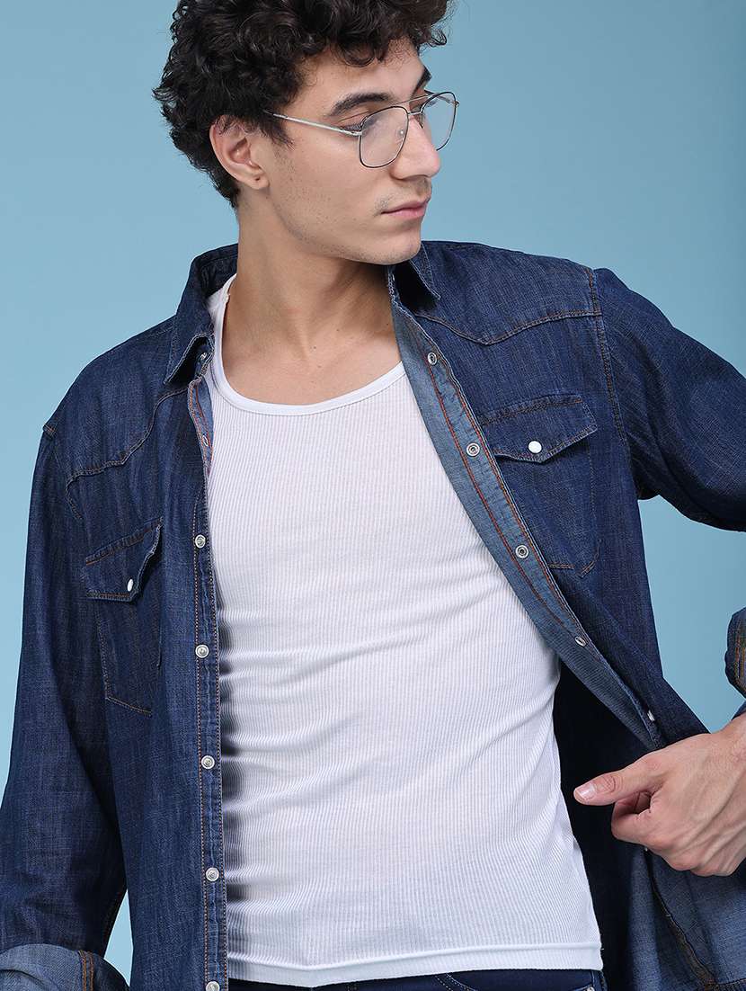 men solid long sleeve regular fit casual shirt