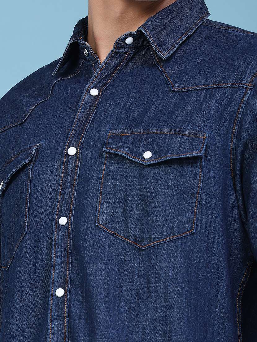 Men Solid Long Sleeve Regular Fit Casual Shirt - 22335336 -  Standard Image - 1