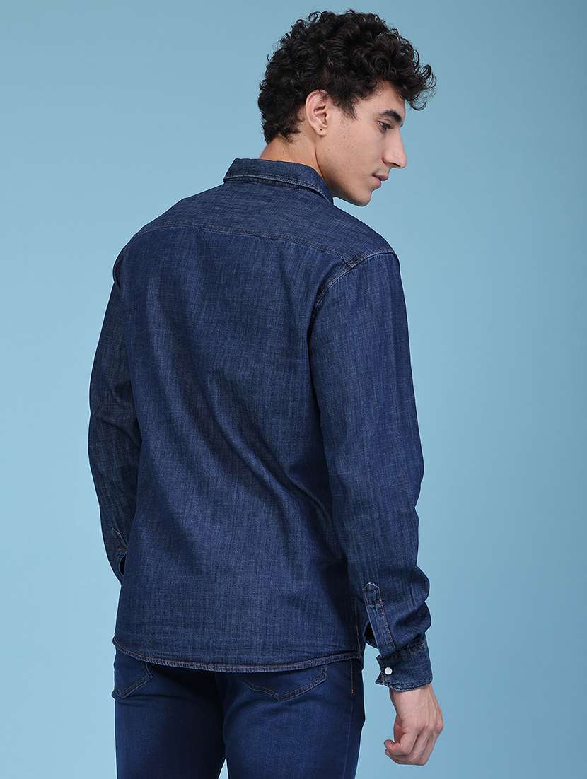Men Solid Long Sleeve Regular Fit Casual Shirt - 22335336 -  Standard Image - 4