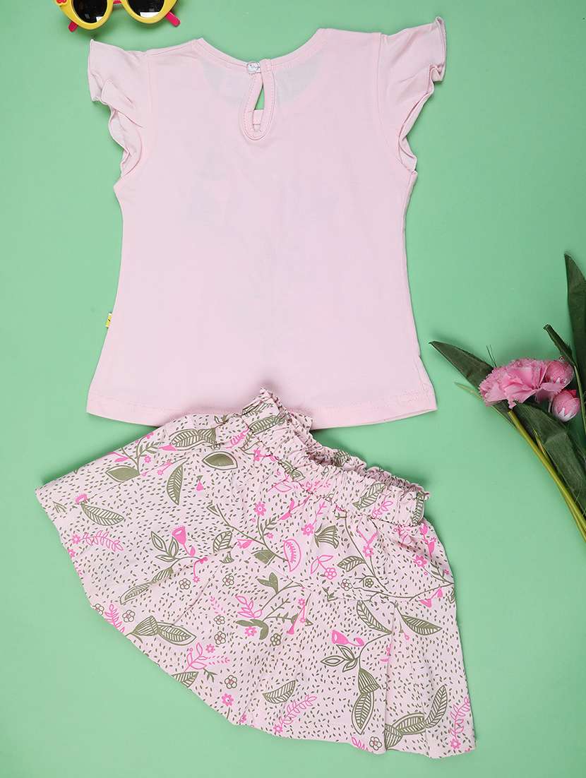 pink cotton shorts set coords - 22335367 -  Standard Image - 1