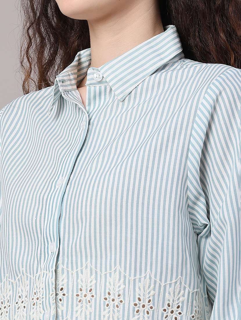 women striped long sleeve regular fit shirt - 22335424 -  Standard Image - 1