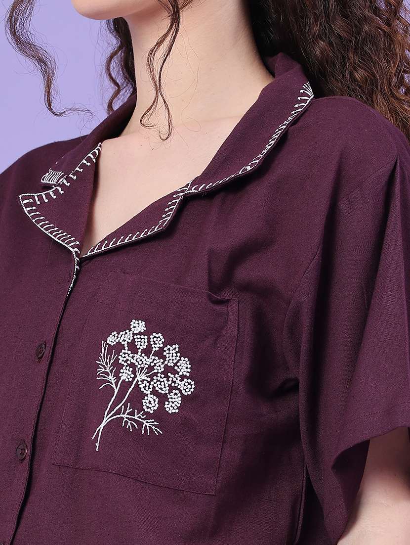 women embroidered short sleeves crop shirt  - 22335425 -  Standard Image - 1