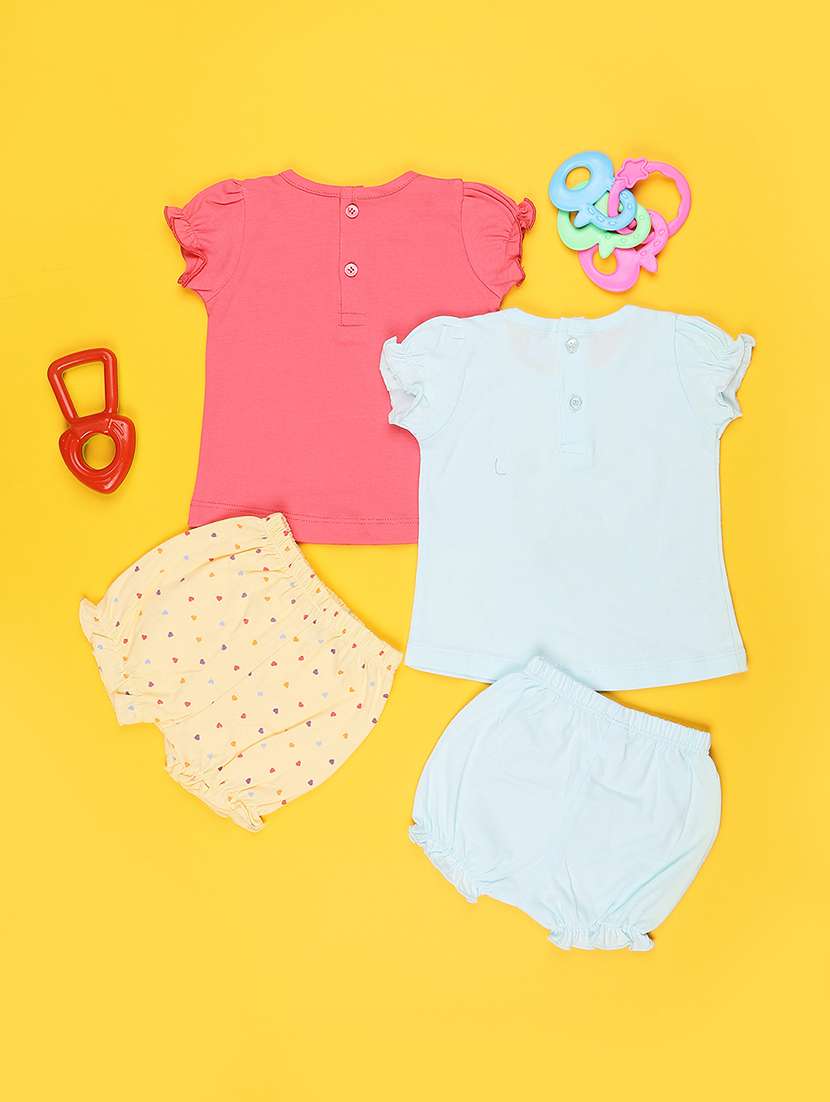 girls pack of 2 printed top and shorts set - 22335469 -  Standard Image - 1