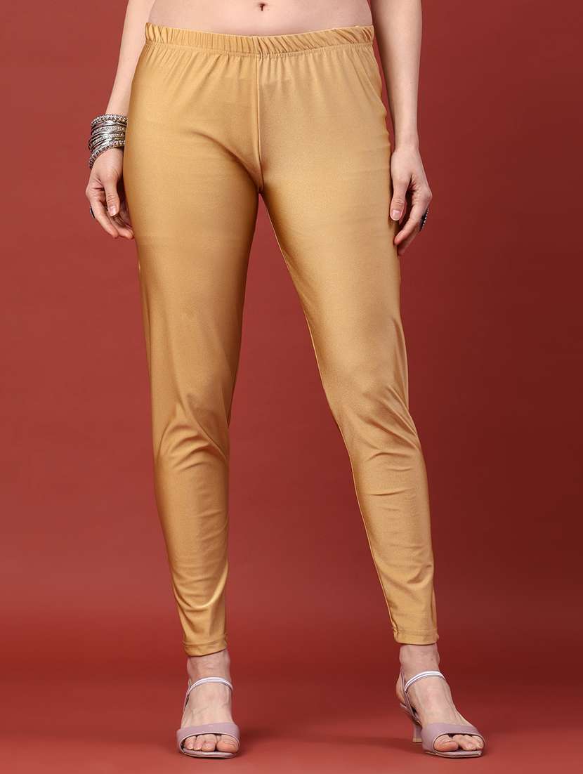women solid mid rise leggings