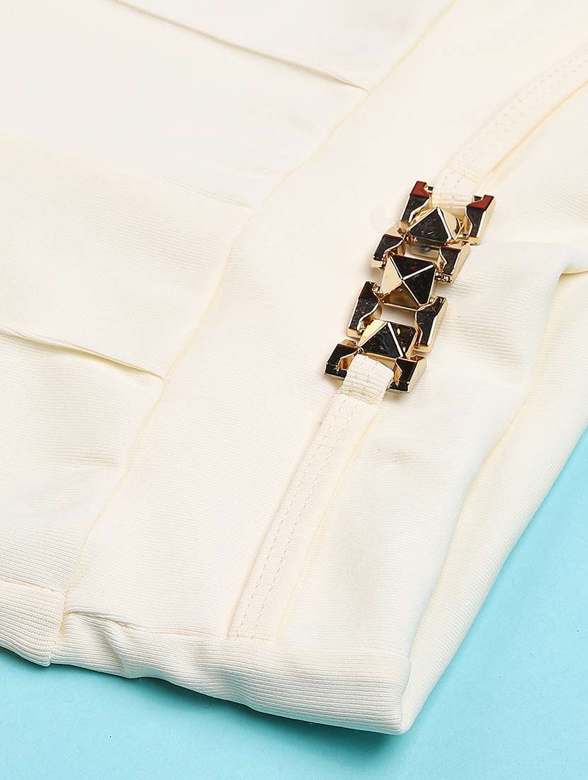 girls solid high rise pleated trouser - 22335507 -  Standard Image - 4