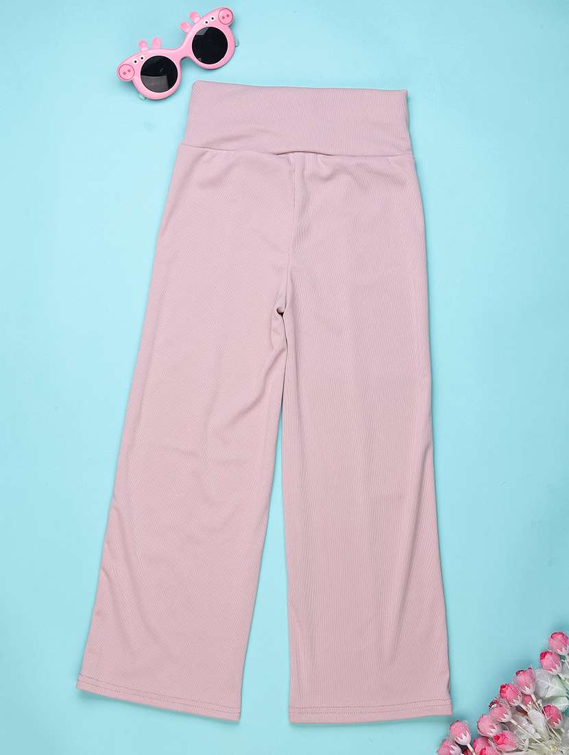 girls solid high rise pleated trouser - 22335508 -  Standard Image - 1