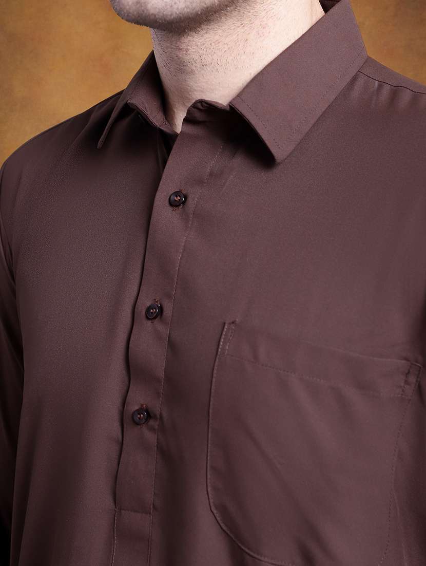 men solid long sleeve pathani ethnic wear set - 22335557 -  Standard Image - 4