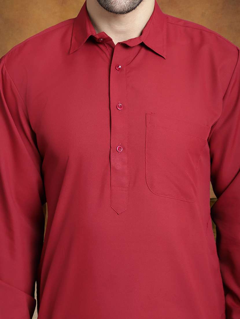 men solid long sleeve pathani ethnic wear set - 22335560 -  Standard Image - 4