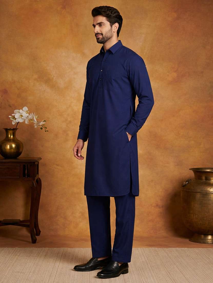 men solid long sleeve pathani ethnic wear set - 22335561 -  Standard Image - 1