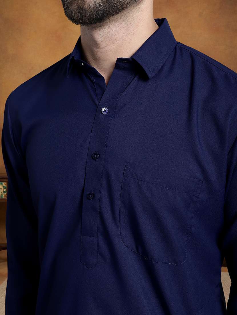 men solid long sleeve pathani ethnic wear set - 22335561 -  Standard Image - 4