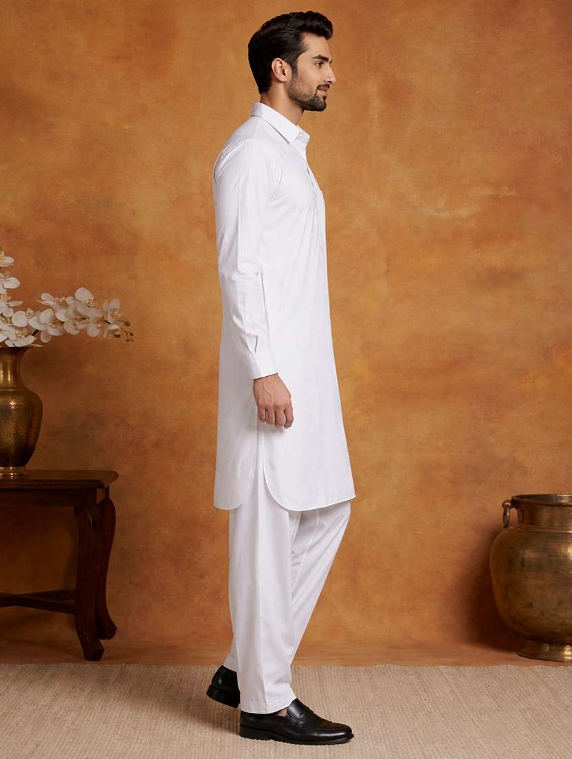 men solid long sleeve pathani ethnic wear set - 22335562 -  Standard Image - 1
