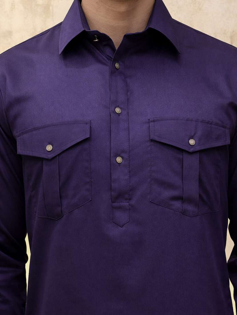 men solid long sleeve pathani ethnic wear set - 22335565 -  Standard Image - 4