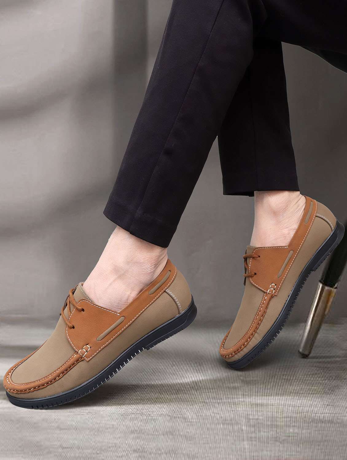 men tan slip on boatshoe - 22335573 -  Standard Image - 1