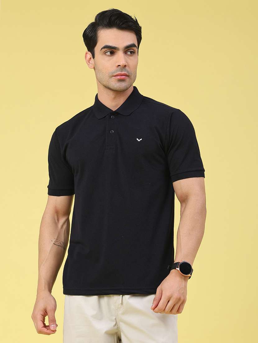 men solid short sleeve regular fit polo t-shirt - 22335574 -  Standard Image - 1