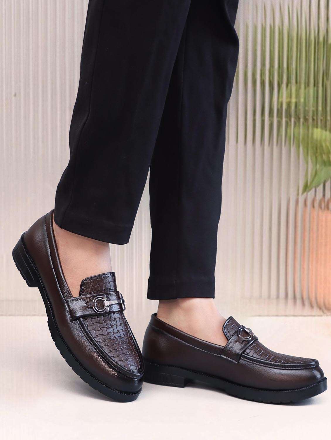 men brown slip on horsebit loafer - 22335577 -  Standard Image - 1