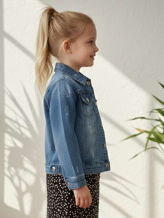 blue denim regular jackets & coat - 22335599 -  Standard Image - 1