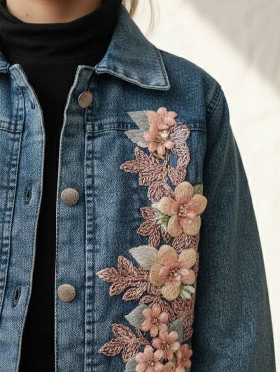 blue denim regular jackets & coat - 22335601 -  Standard Image - 4