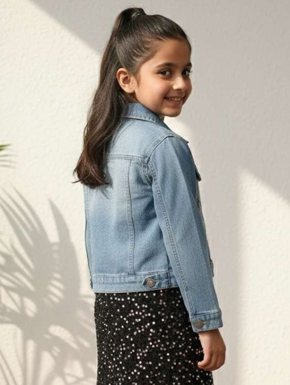 blue denim regular jackets & coat - 22335603 -  Standard Image - 4