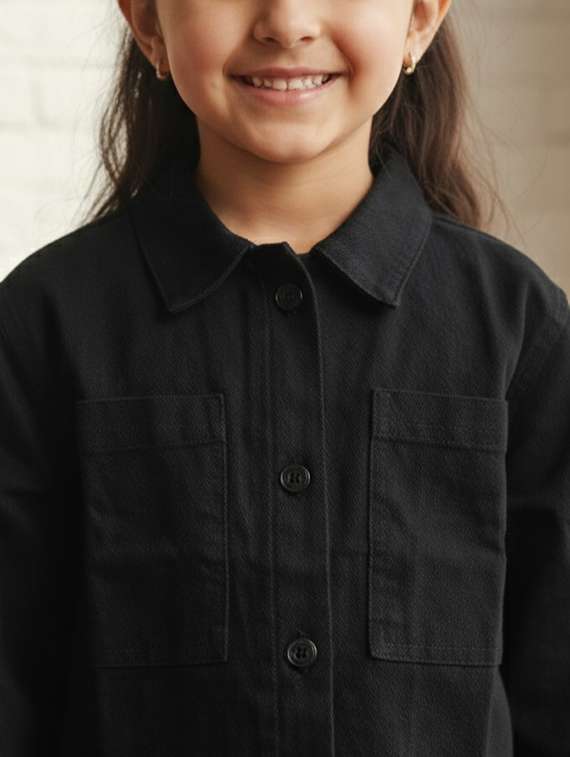 black denim regular jackets & coat - 22335604 -  Standard Image - 4