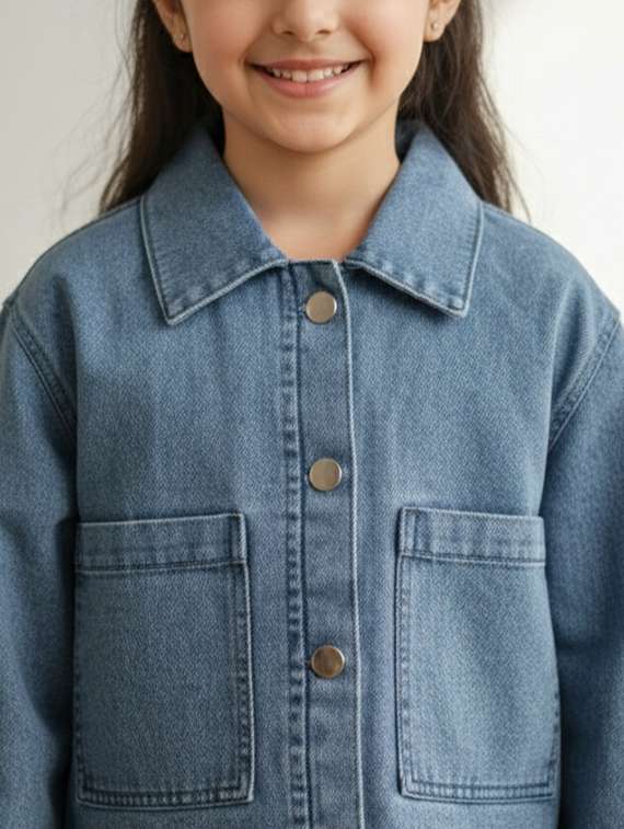 blue denim regular jackets & coat - 22335605 -  Standard Image - 1