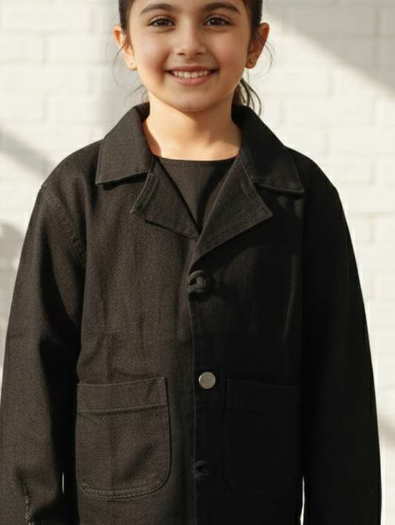 girls solid long sleeve regular blazer - 22335606 -  Standard Image - 1