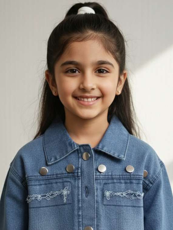 blue denim regular jackets & coat - 22335608 -  Standard Image - 1