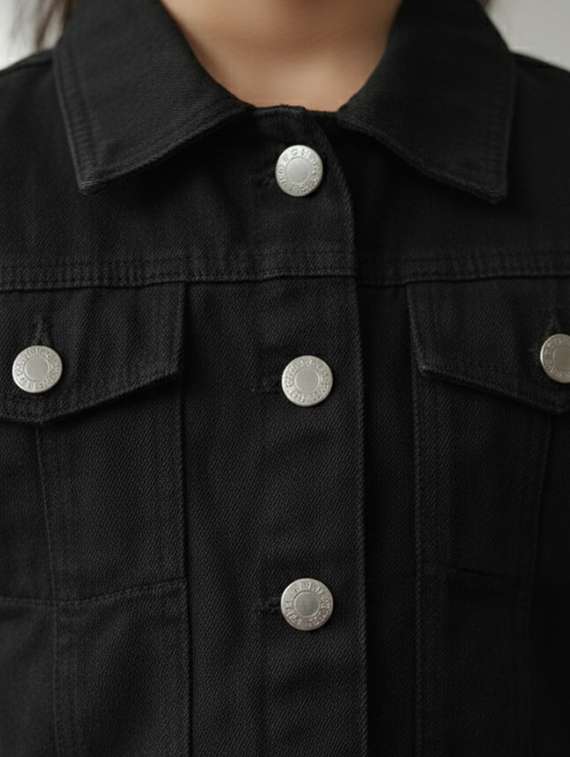 girls collared long sleeve denim jacket - 22335615 -  Standard Image - 4