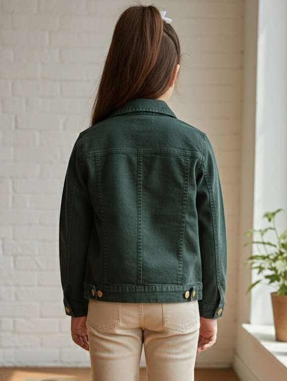 girls collared long sleeve denim jacket - 22335617 -  Standard Image - 4