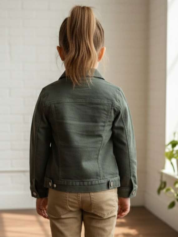 girls collared long sleeve denim jacket - 22335621 -  Standard Image - 4