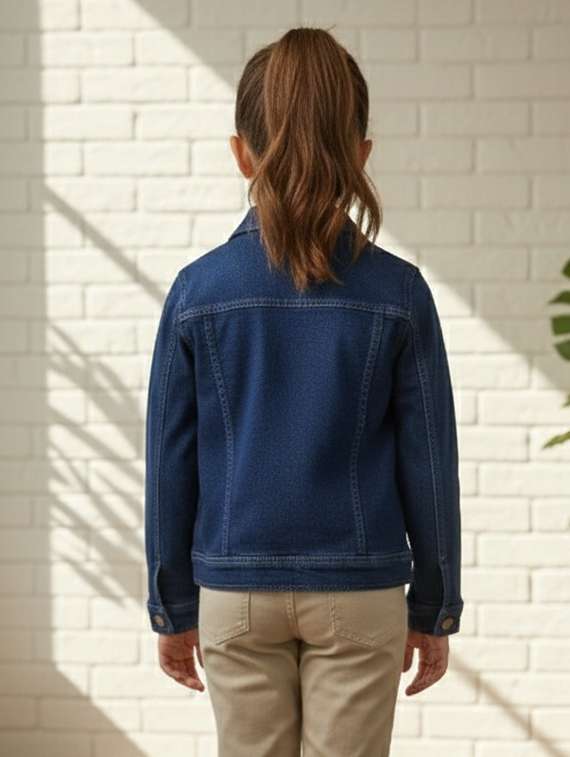 Girls Collared Long Sleeve Denim Jacket - 22335626 -  Standard Image - 4