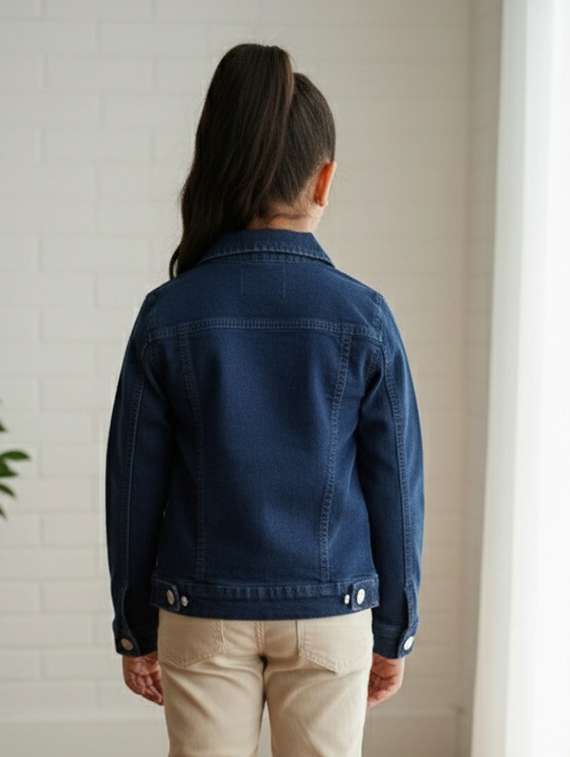 girls collared long sleeve denim jacket - 22335627 -  Standard Image - 4