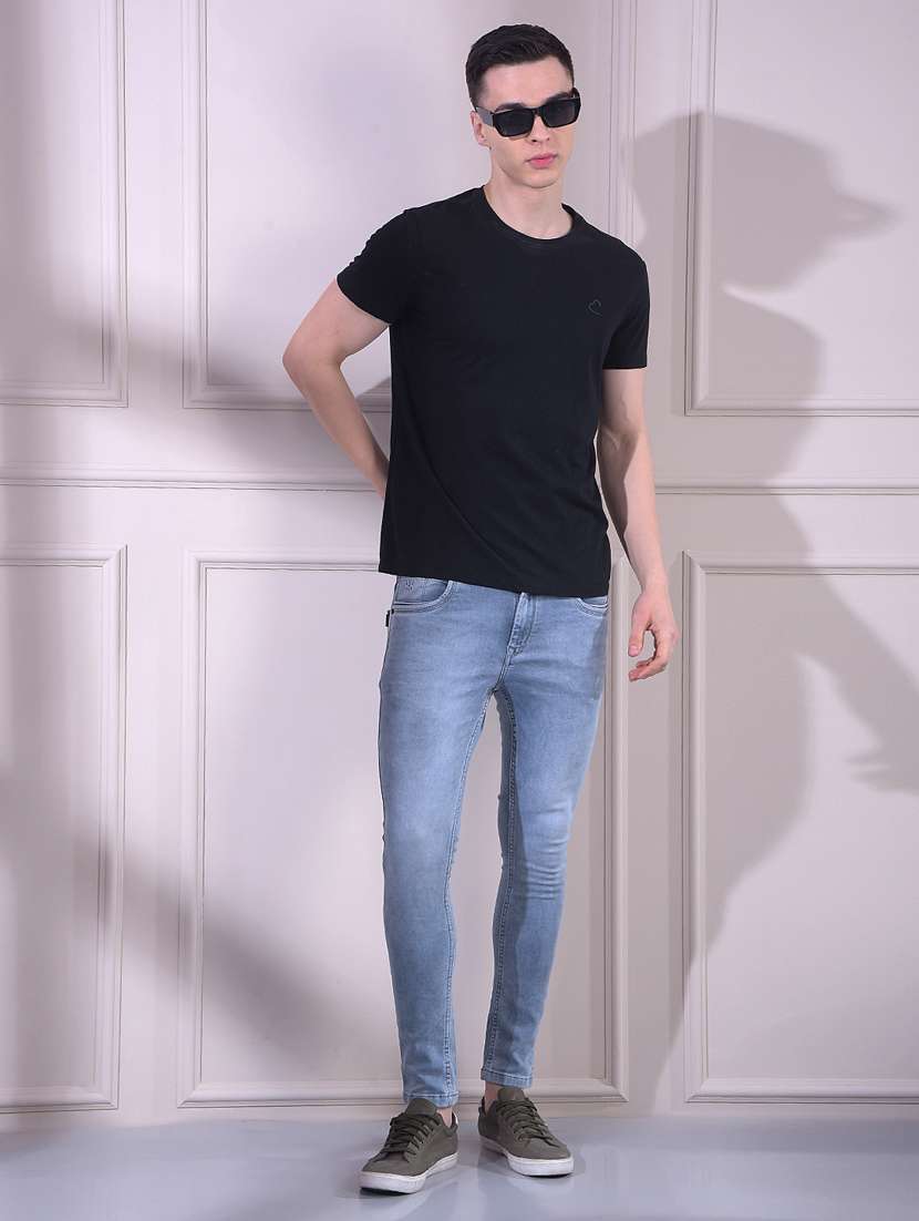 men washed mid rise full length skinny fit jeans - 22335645 -  Standard Image - 4