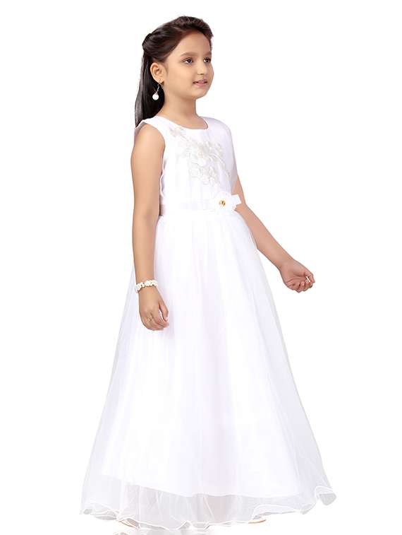 girls embroidered sleeveless fit & flare dress - 22335673 -  Standard Image - 1