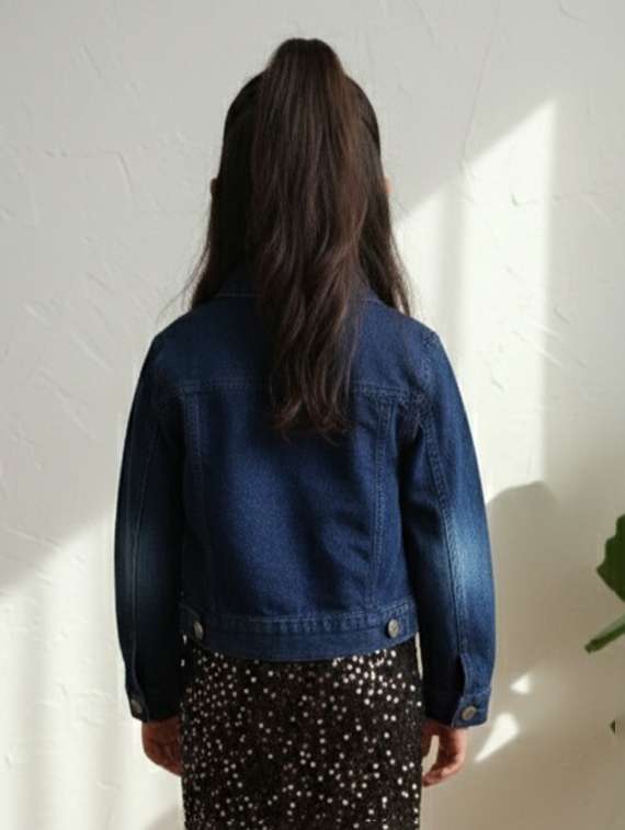 girls collared long sleeve denim jacket - 22335692 -  Standard Image - 4