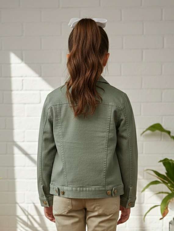 girls collared long sleeve denim jacket - 22335697 -  Standard Image - 4