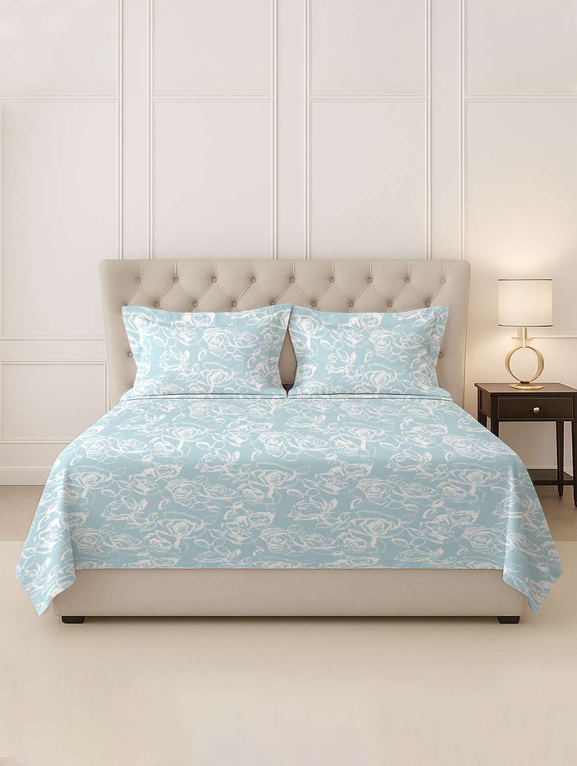 pizuna cotton 400 tc printed bedsheet superking with 2 pillow covers - 22335707 -  Standard Image - 1