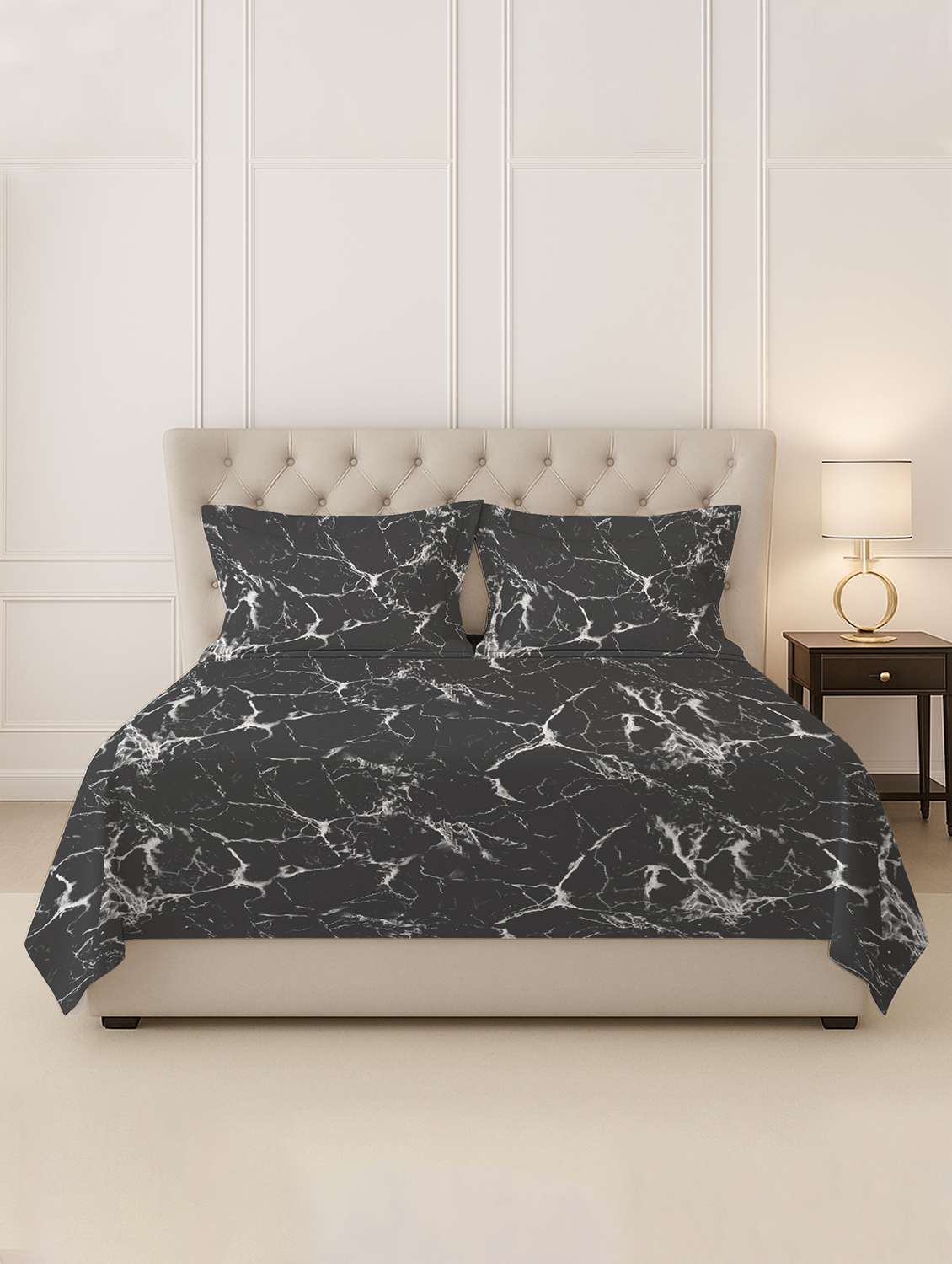 pizuna cotton 400 tc printed bedsheet superking with 2 pillow covers - 22335709 -  Standard Image - 1