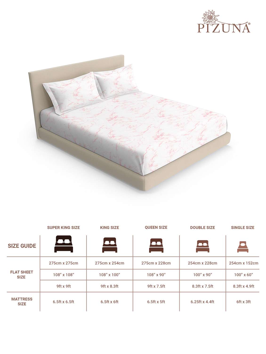 pizuna cotton 400 tc printed bedsheet superking with 2 pillow covers - 22335711 -  Standard Image - 4