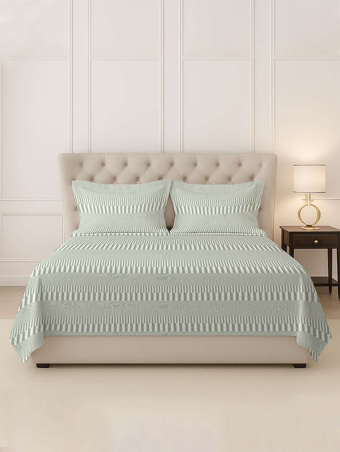 pizuna cotton 400 tc printed bedsheet superking with 2 pillow covers - 22335713 -  Standard Image - 1