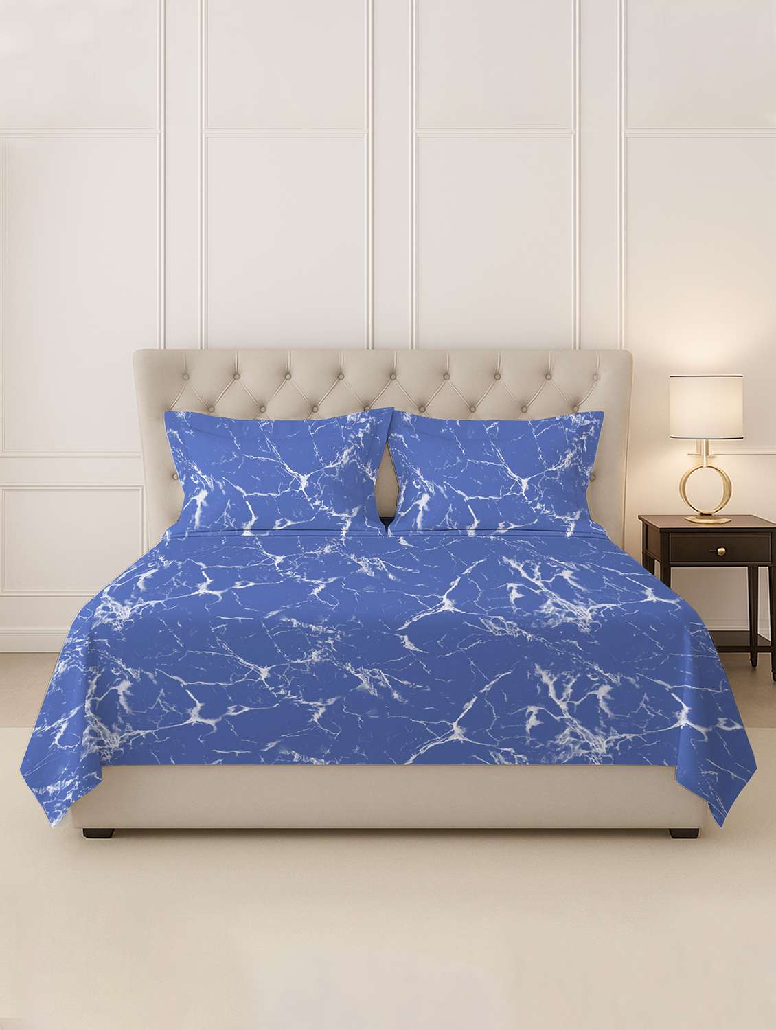 pizuna cotton 400 tc printed bedsheet superking with 2 pillow covers - 22335725 -  Standard Image - 1