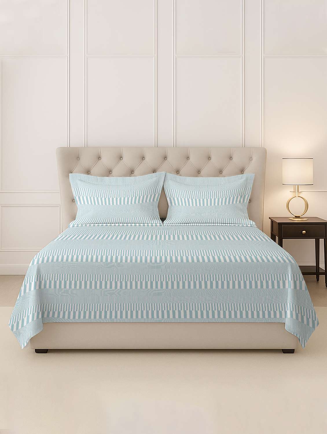 pizuna cotton 400 tc printed bedsheet superking with 2 pillow covers - 22335726 -  Standard Image - 1