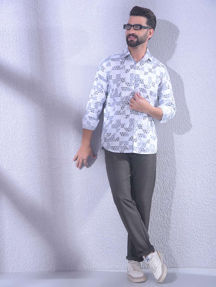 men striped long sleeve slim fit casual shirt - 22335769 -  Standard Image - 4