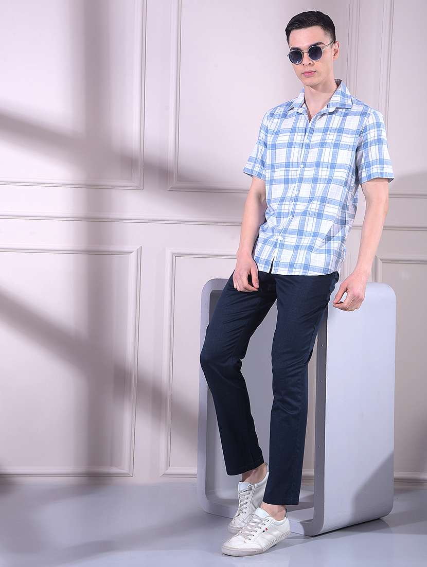 men checkered short sleeve slim fit casual shirt - 22335834 -  Standard Image - 4