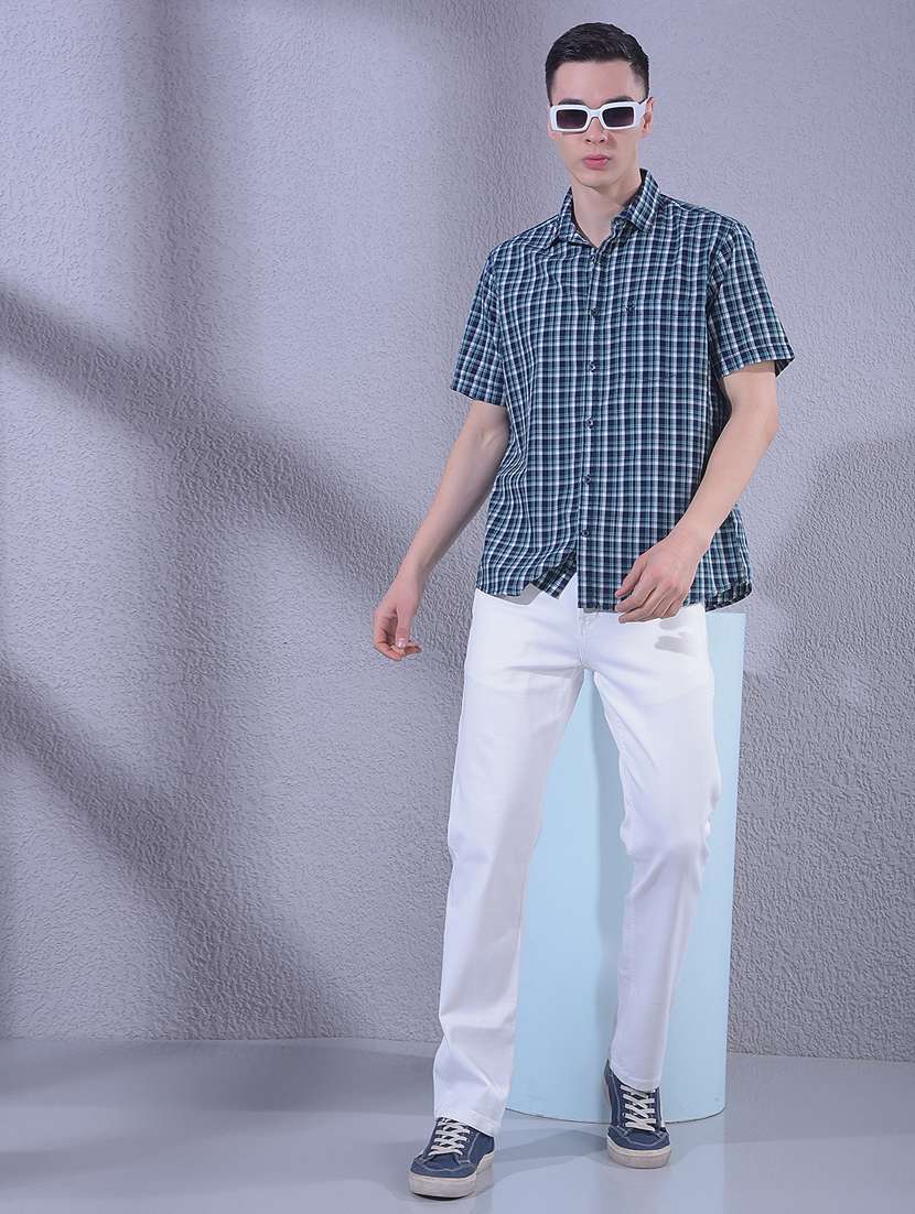 men checkered short sleeve slim fit casual shirt - 22335853 -  Standard Image - 4