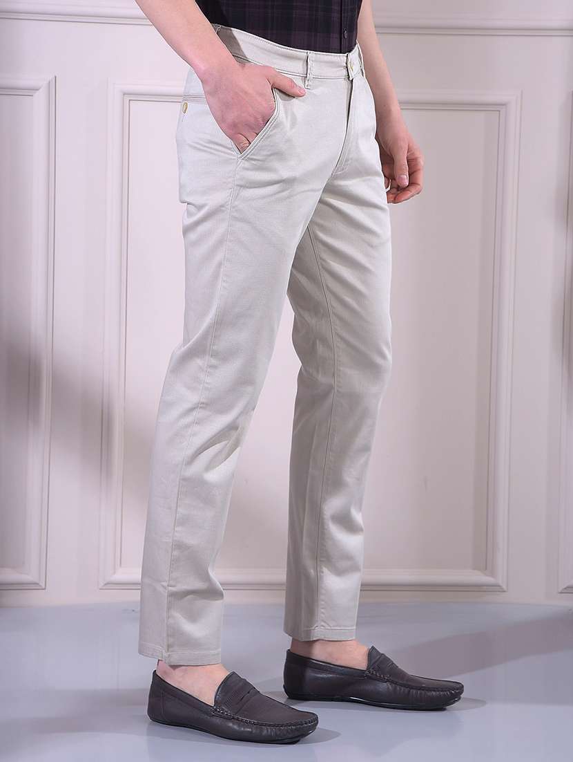 men solid mid rise chinos casual trouser - 22335913 -  Standard Image - 1
