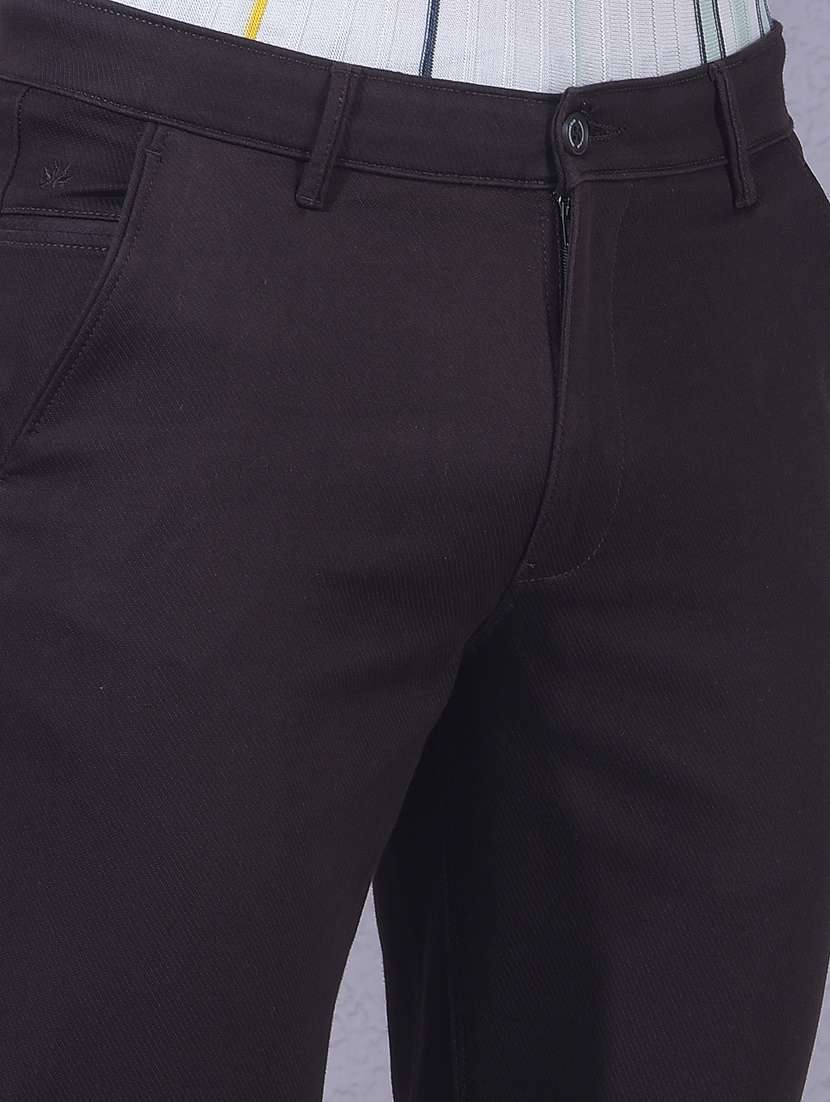Men Solid Mid Rise Chinos Casual Trouser - 22335915 -  Standard Image - 6
