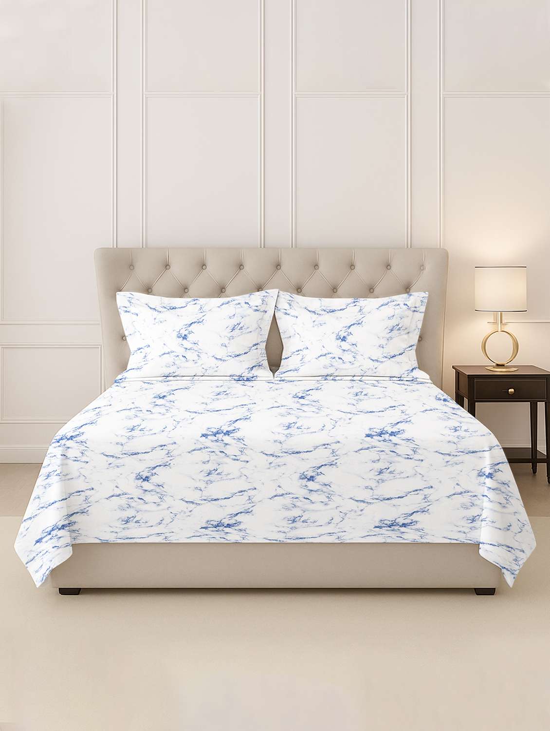 pizuna cotton 400 tc printed bedsheet superking with 2 pillow covers - 22335937 -  Standard Image - 1