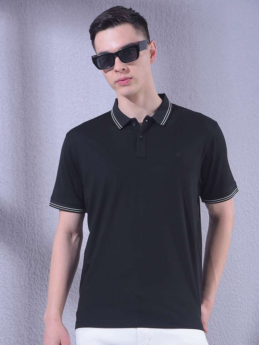 men solid short sleeve regular fit polo t-shirt