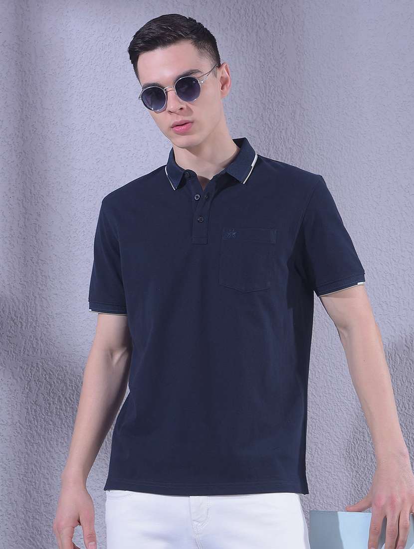 men solid short sleeve regular fit polo t-shirt