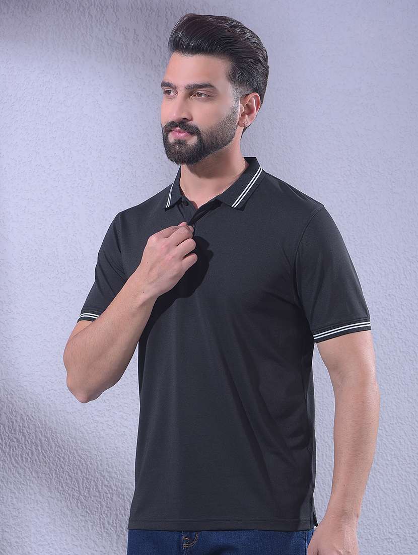 men solid short sleeve regular fit polo t-shirt - 22335971 -  Standard Image - 1
